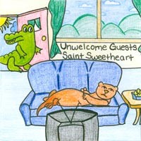 Unwelcome Guests / Saint Sweetheart - Split [7 inch] (Cover Artwork)