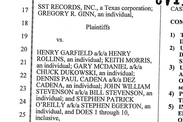 Greg Ginn files lawsuit against members of FLAG, Henry Rollins