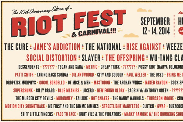 Riot Fest announces nearly complete lineup
