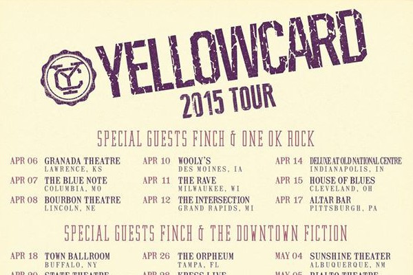 Yellowcard / Finch / One OK Rock / The Downtown Fiction