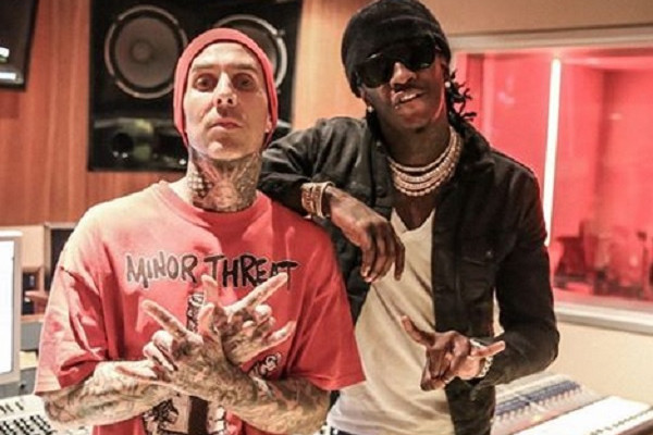 Travis Barker in the studio with Young Thug