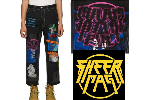 Diesel clothing rips off Sheer Mag logo for $350 pants