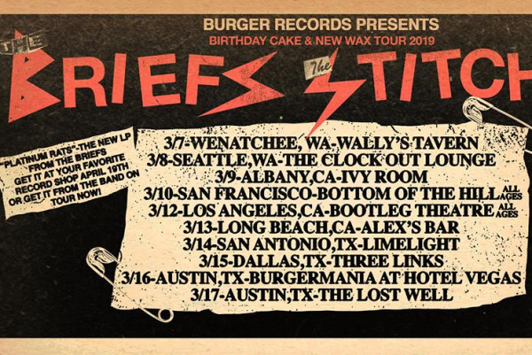 Briefs and Stitches to tour West Coast and Texas
