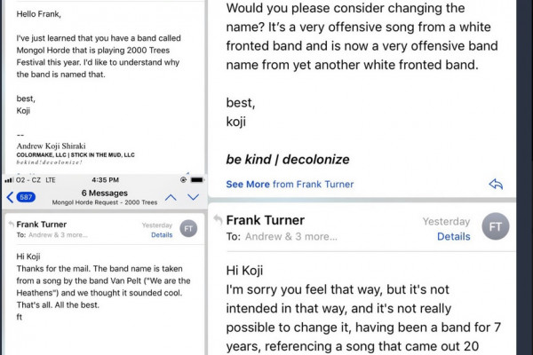 Koji accuses Frank Turner's Mongol Horde of having racist implications