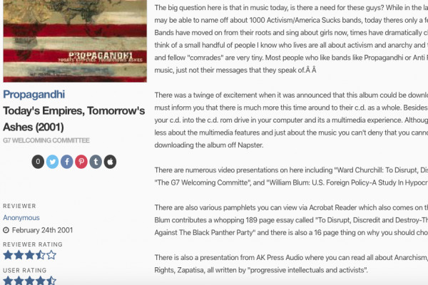 Punknews to re-issue first review to celebrate 20th anniversary