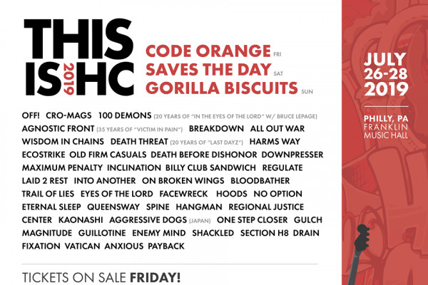 OFF!, Agnostic Front, Gorilla Biscuits, OFC, Cro-Mags JM to play This is Hardcore