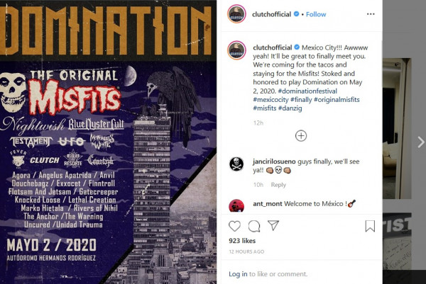 Misfits to play Mexico's Domination fest in May 2020