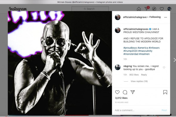 Michale Graves says he is a "proud western chauvinist" and a "proud boy"