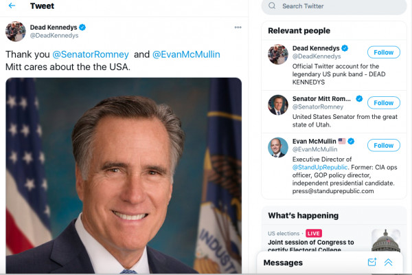 Dead Kennedys thank Mitt Romney, Jello responds