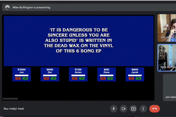 This Might Be a Podcast hosts a They Might Be Giants Jeopardy quiz show