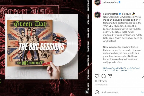 Green Day to release ‘The BBC Sessions’ 7-inch through coffee company