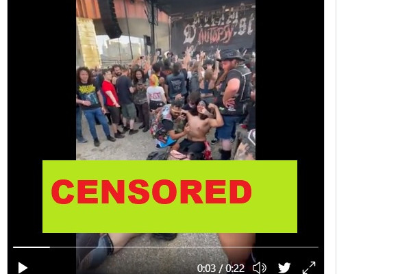 Couple engages in oral sex in the pit at Maryland Death Fest