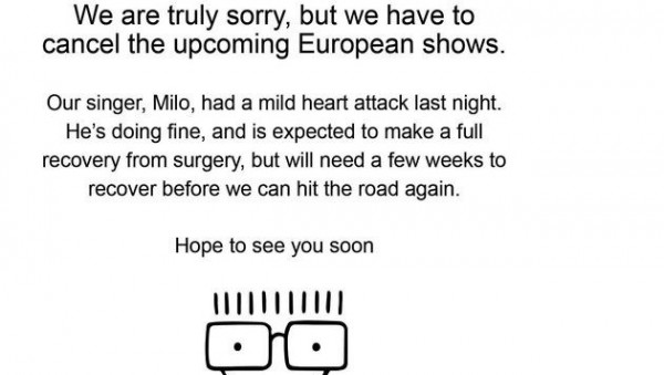 Descendents' Milo suffers heart attack, is ok, EU tour canceled