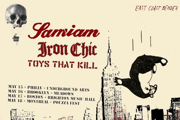 Samiam / Iron Chic / Toys That Kill announce East Cost shows (US and QC)
