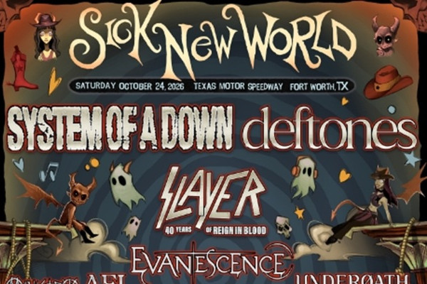 SOAD, Deftones, Slayer, Scowl, Melvins, Ministry, AFI, Power Trip, more to play Sick New World Texas