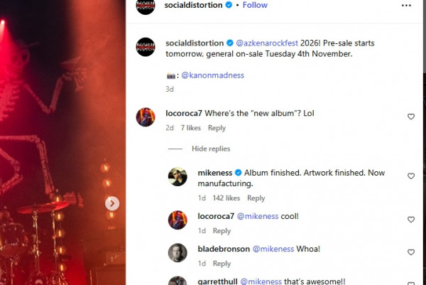 Mike Ness says new Social Distortion LP is done