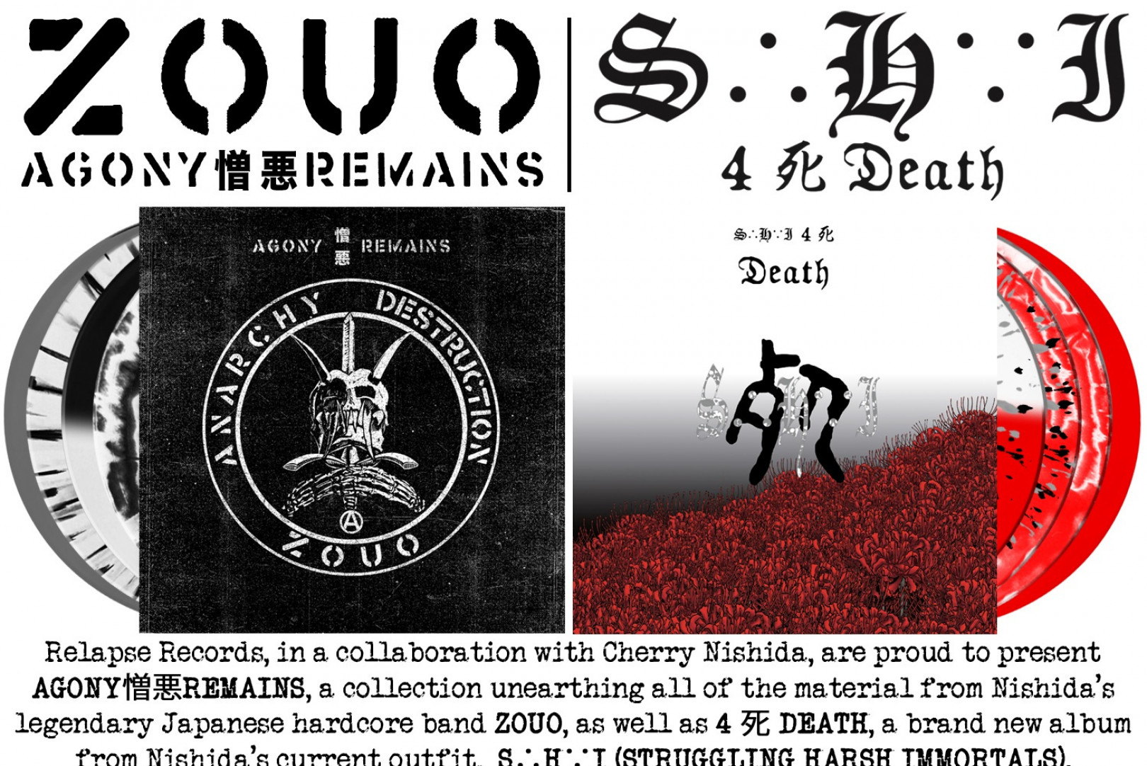 Relapse to reissue Zouo, release S.H.I. LP