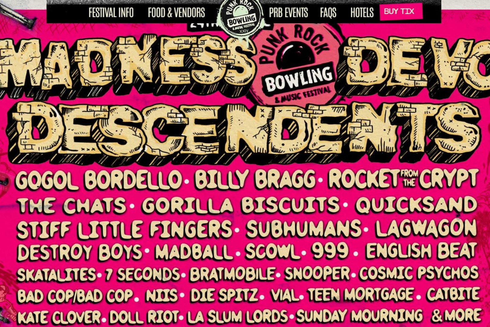 Madness, Devo, Descendents to headline PRB 2024