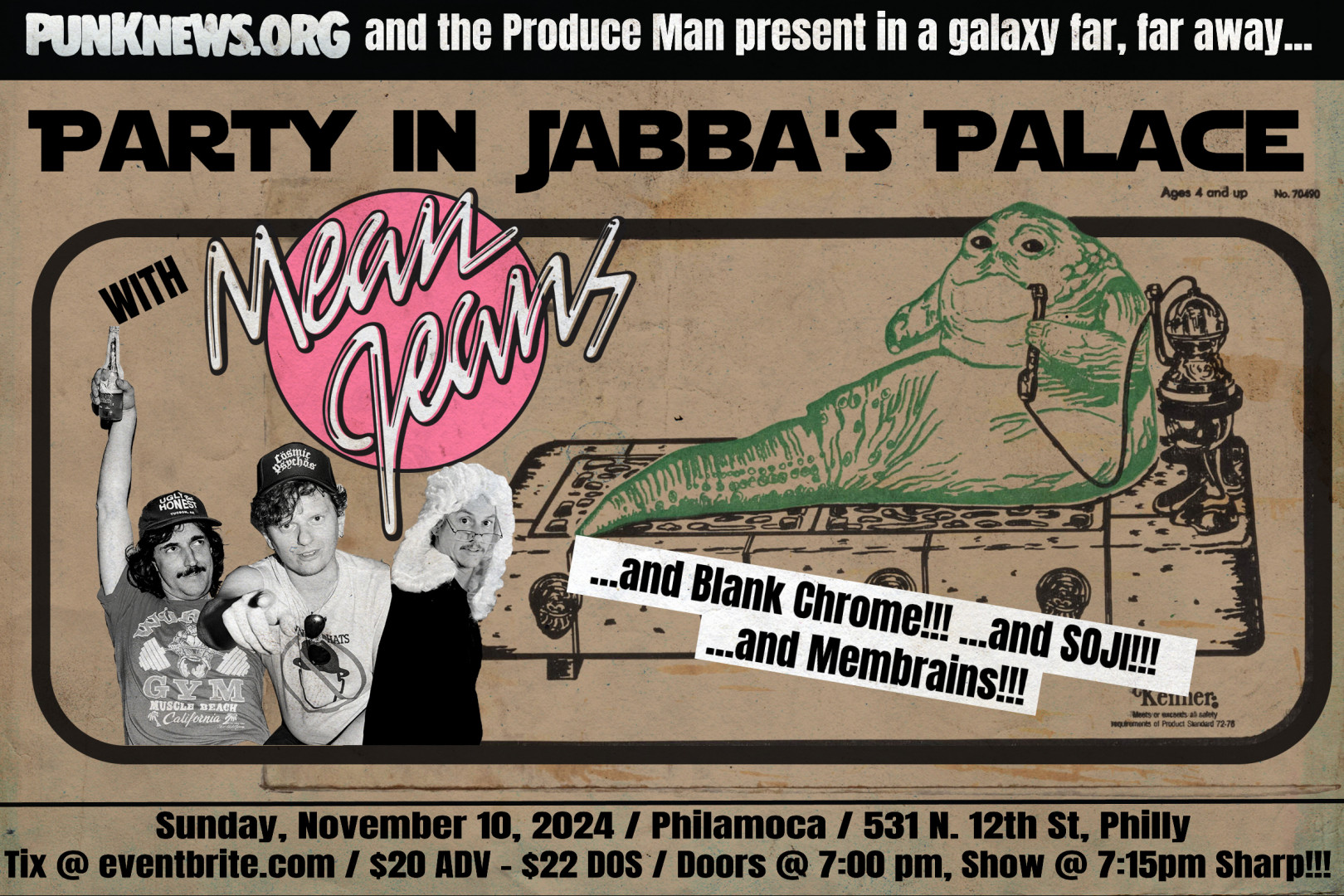 The Party in Jabba's palace with Mean Jeans is in Philly in a little over a week!!!