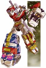 This is such a weird reference. No one is going to get it. Maybe Justin and Adam will. They get comic books, so this isn't that much of a stretch. It's Voltron, by the way.